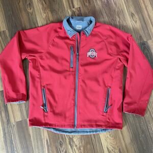 NCAA The Ohio State Buckeyes Men’s L Red Fleece Lined Zip Up Jacket